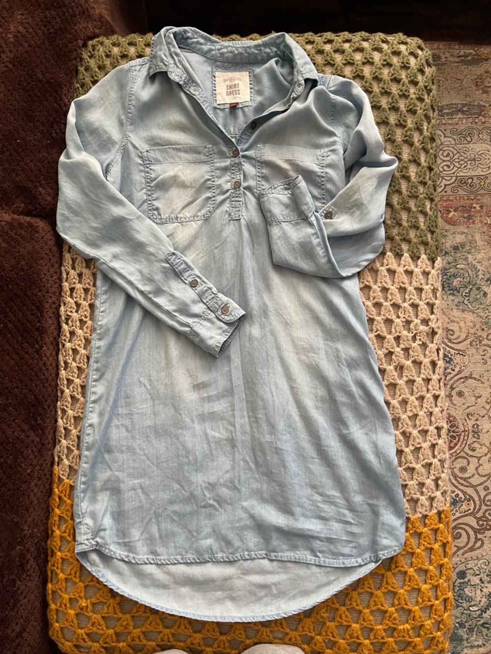 SO Light Blue Chambray Shirt Dress